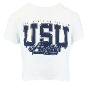 Women's Champion USU Aggies Cropped T-Shirt white